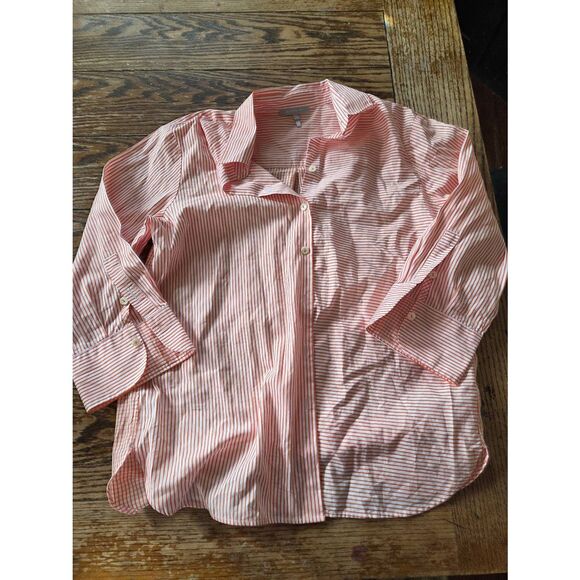 Hinson Wu Margot Shirt in orange&white striped sz Small - Picture 2 of 5